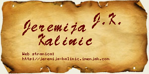 Jeremija Kalinić vizit kartica